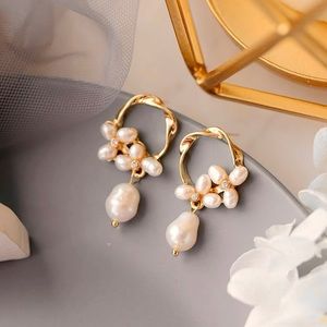 🌟Buy 1 Get 1 FREE Natural Baroque Pearl Earrings - wedding bridal earrings Gold